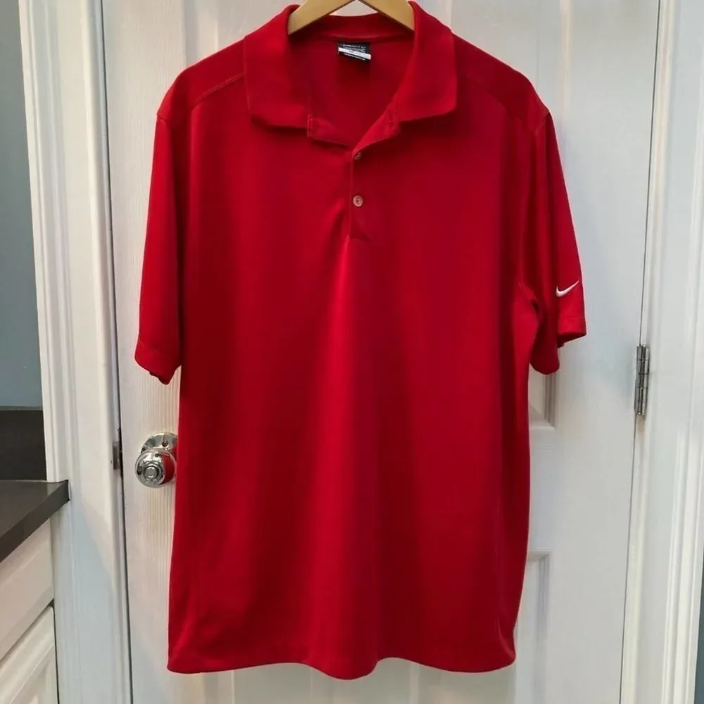Nike Golf Polo Red with White Swoosh Size XL
